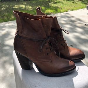 Steve Madden Lace around Brown Moto boots.